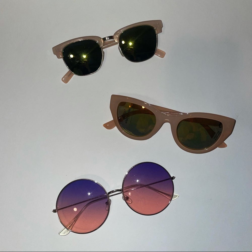 Lot of 3 pinky sunset color sunglasses | Cole Haan, Free People | colored lenses